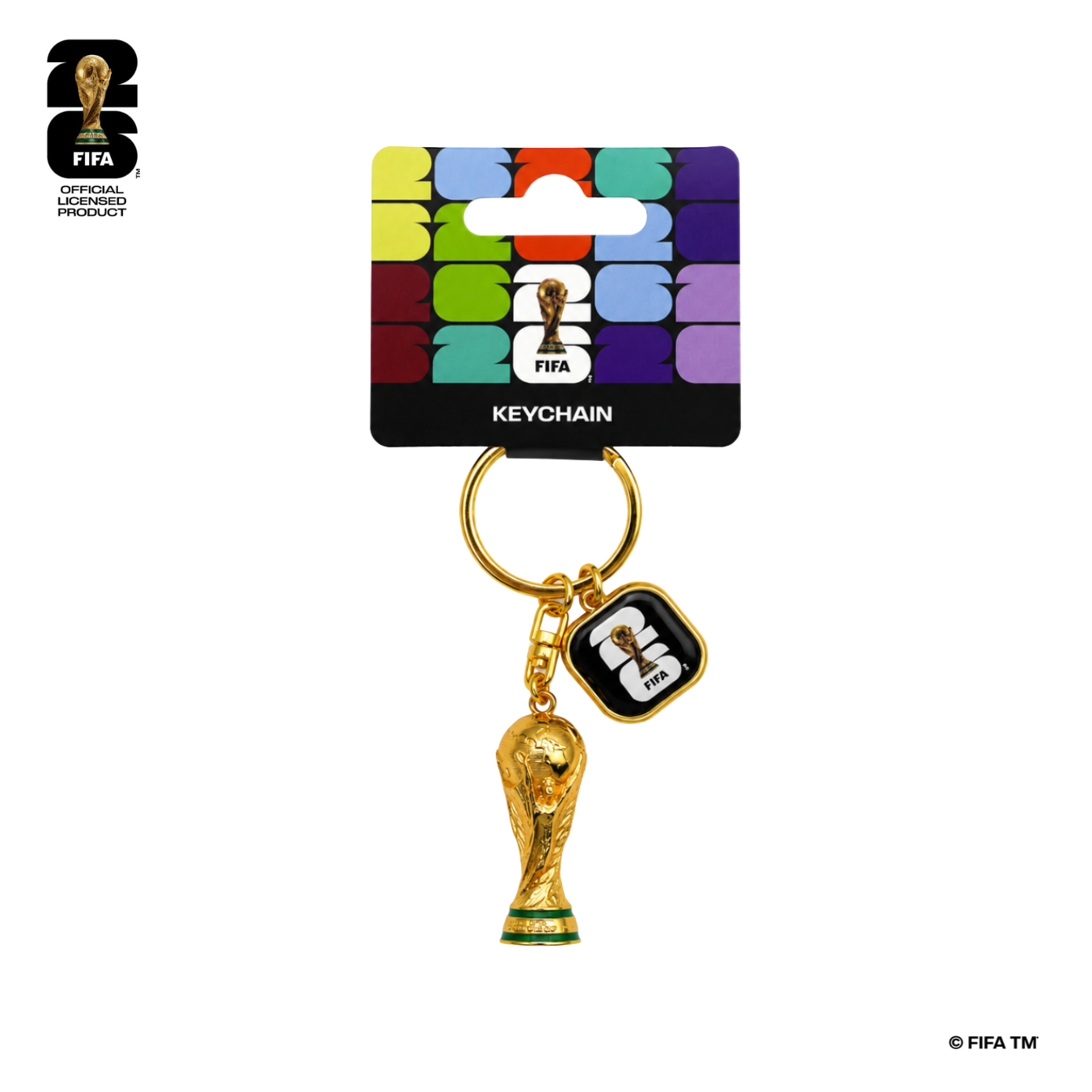 FIFA World Cup 2026™️ Official Licensed Product | 3D Trophy with Emblem Keychain