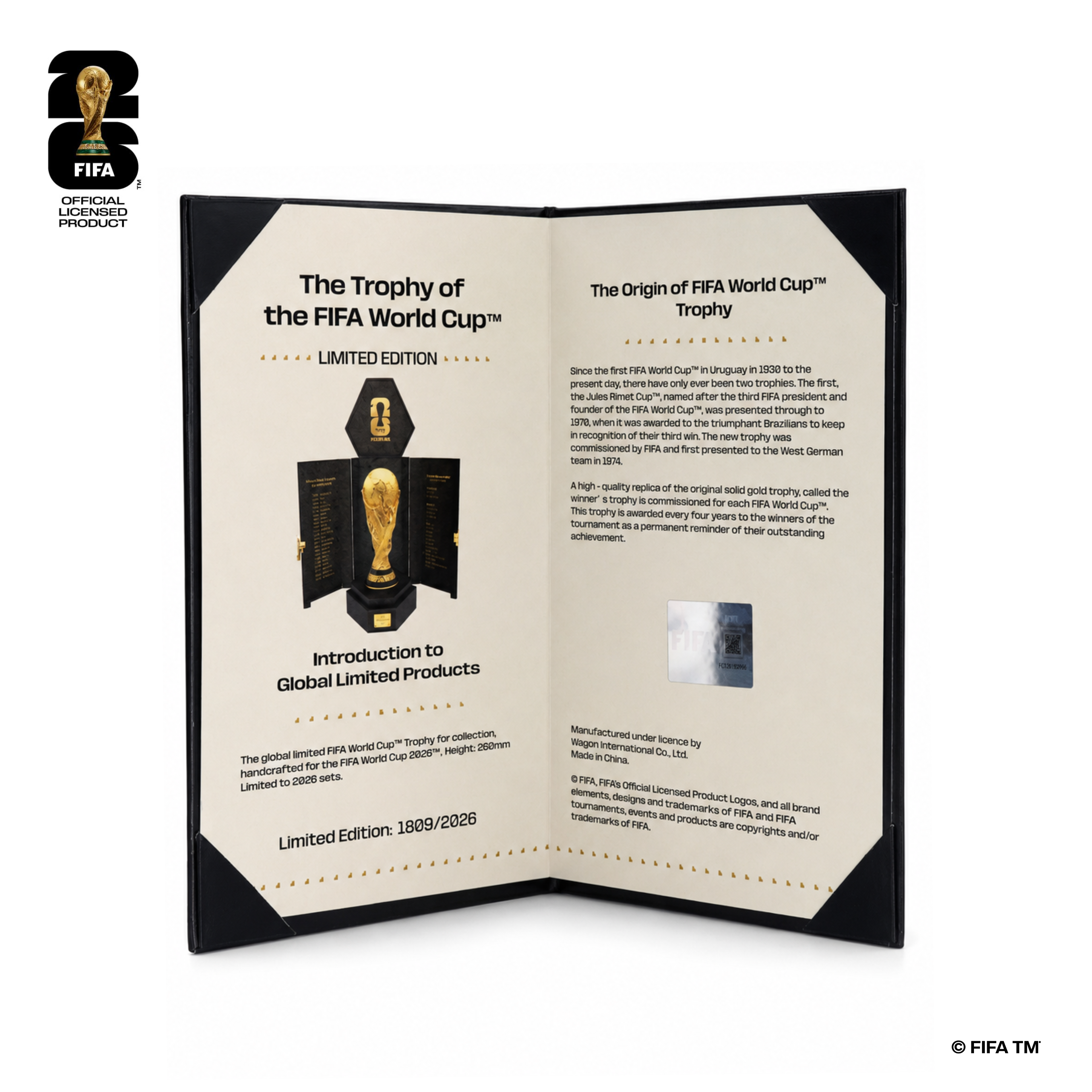 Limited Edition Trophy Replica 26cm & Premium Box with Certificate | FIFA World Cup 2026™️ Official Licensed Product