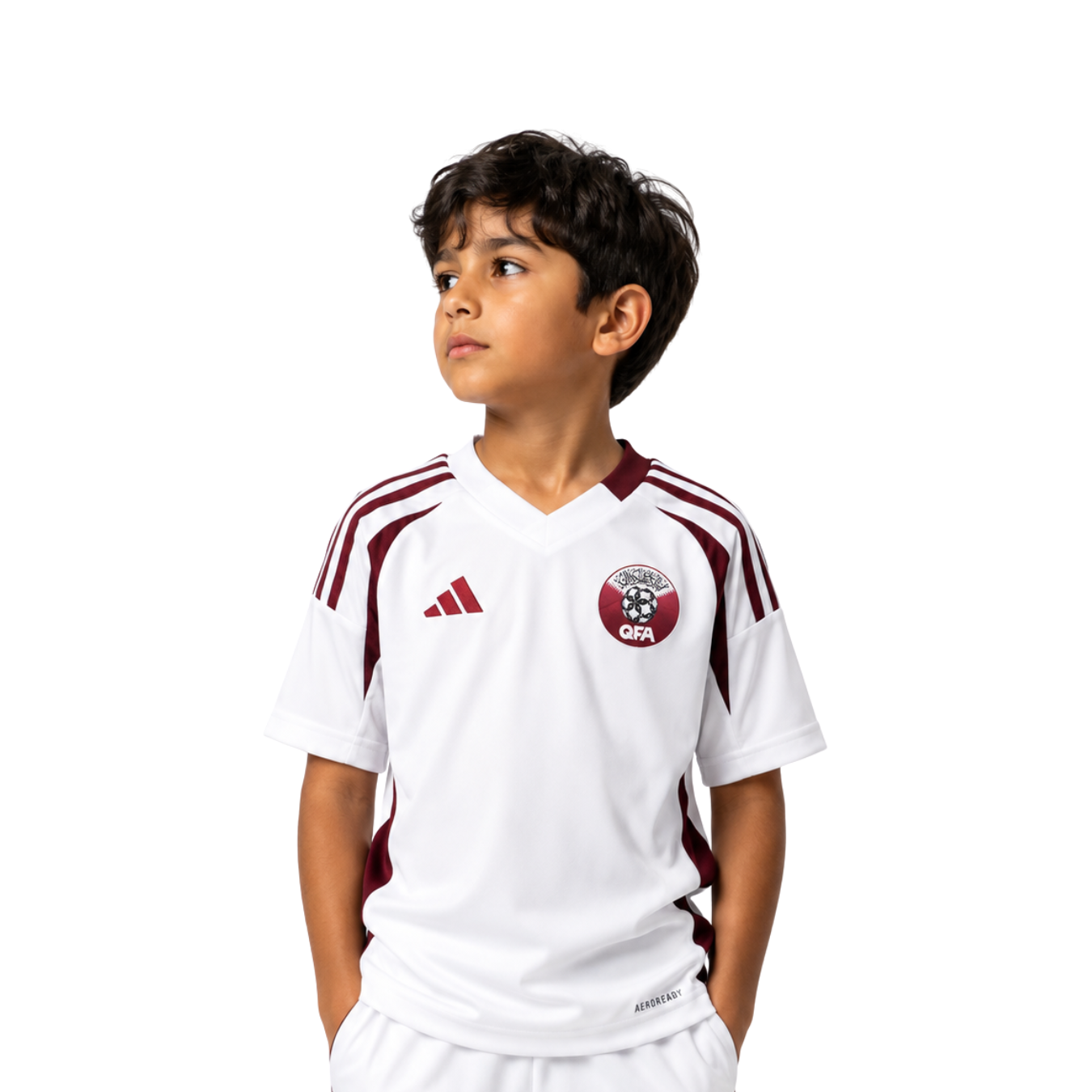 Qatar 2024 Kit Youth Home Jersey White